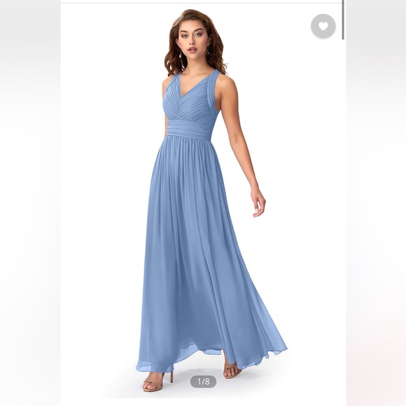Azazie Dresses & Skirts - Azazie steel blue dress